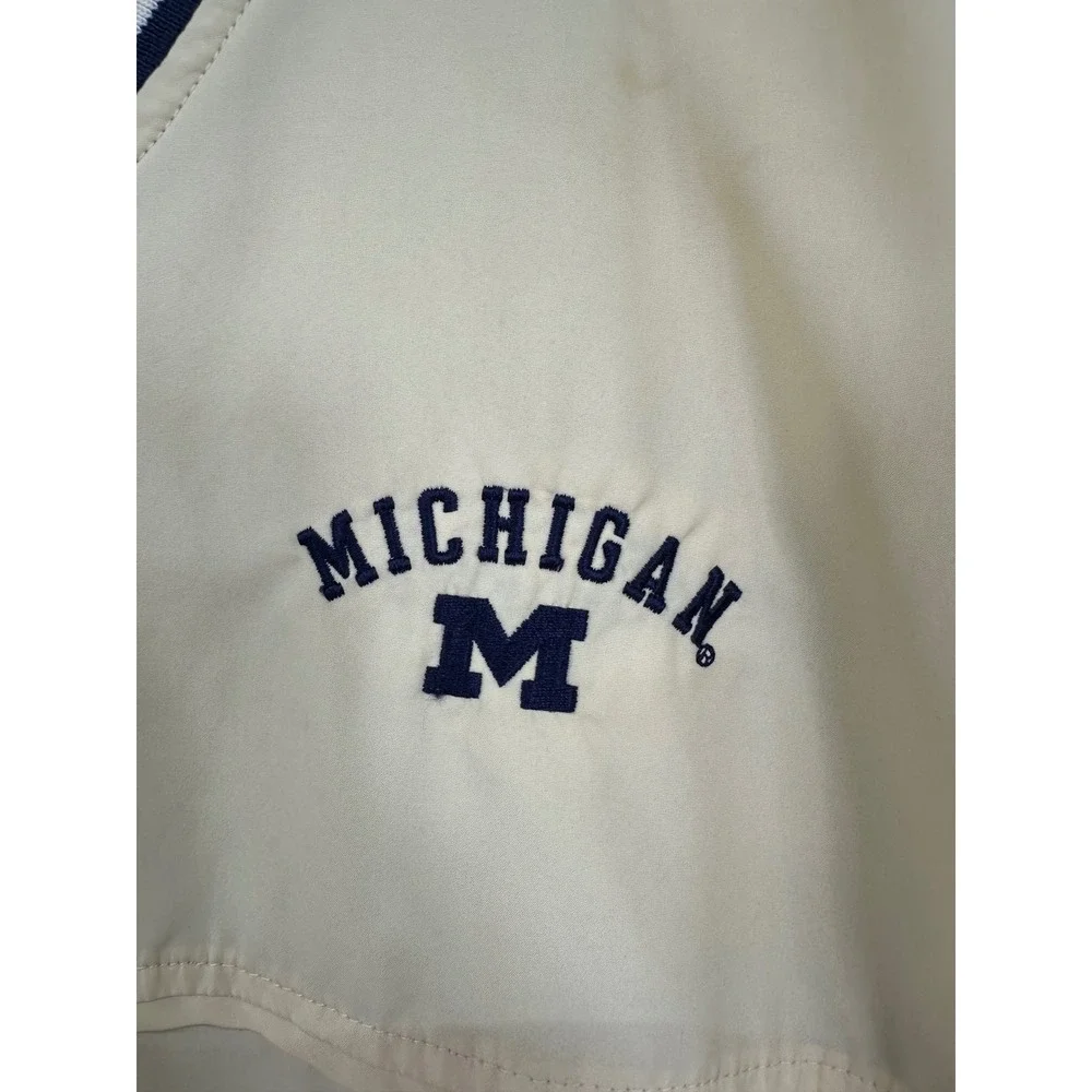 Gear For Sports Michigan Windbreaker Mens XXL Cream Good Pullover V-Neck NCAA